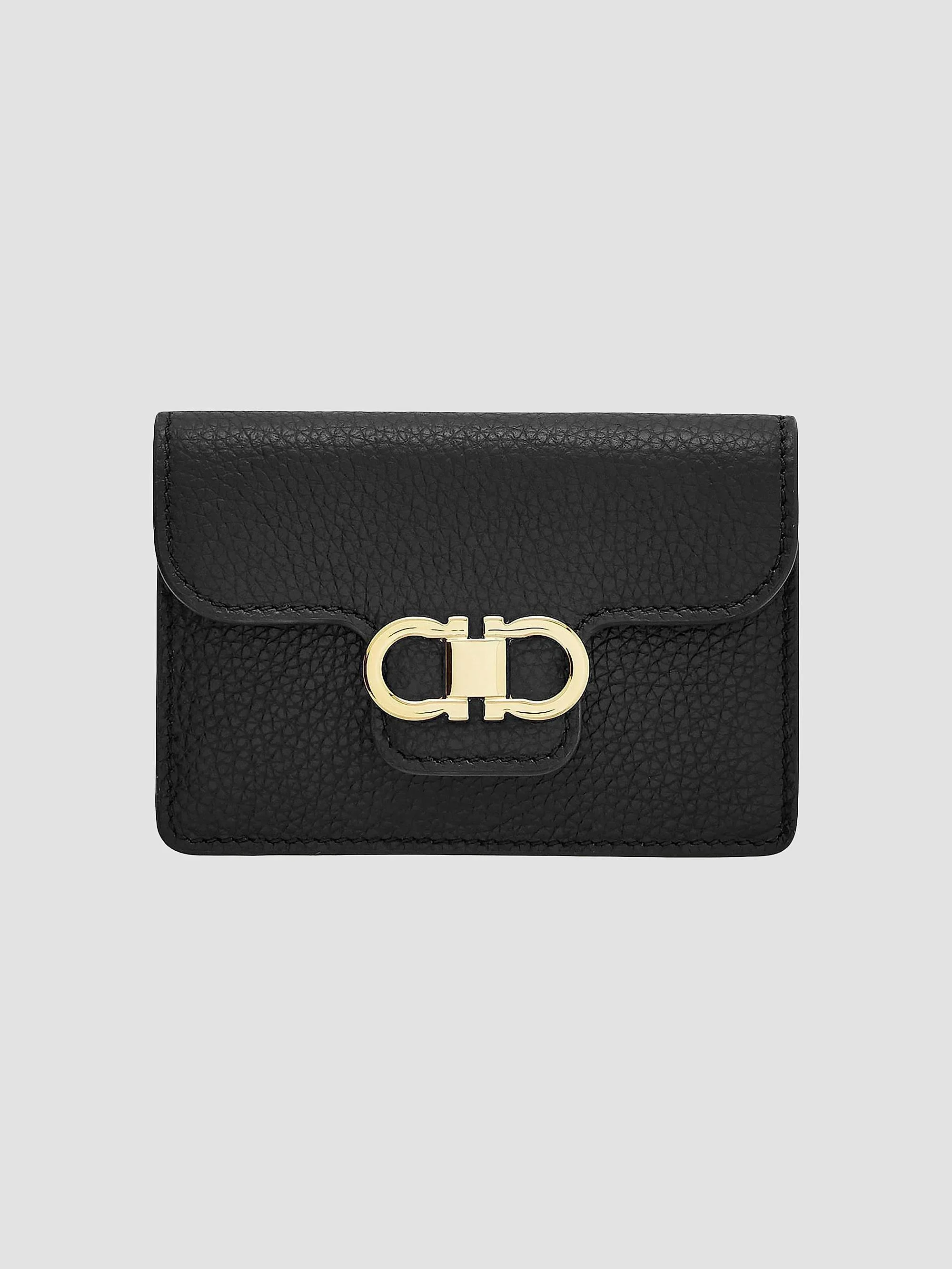 Women's Gancini Leather Key Holder - Nero Flame Red - 1