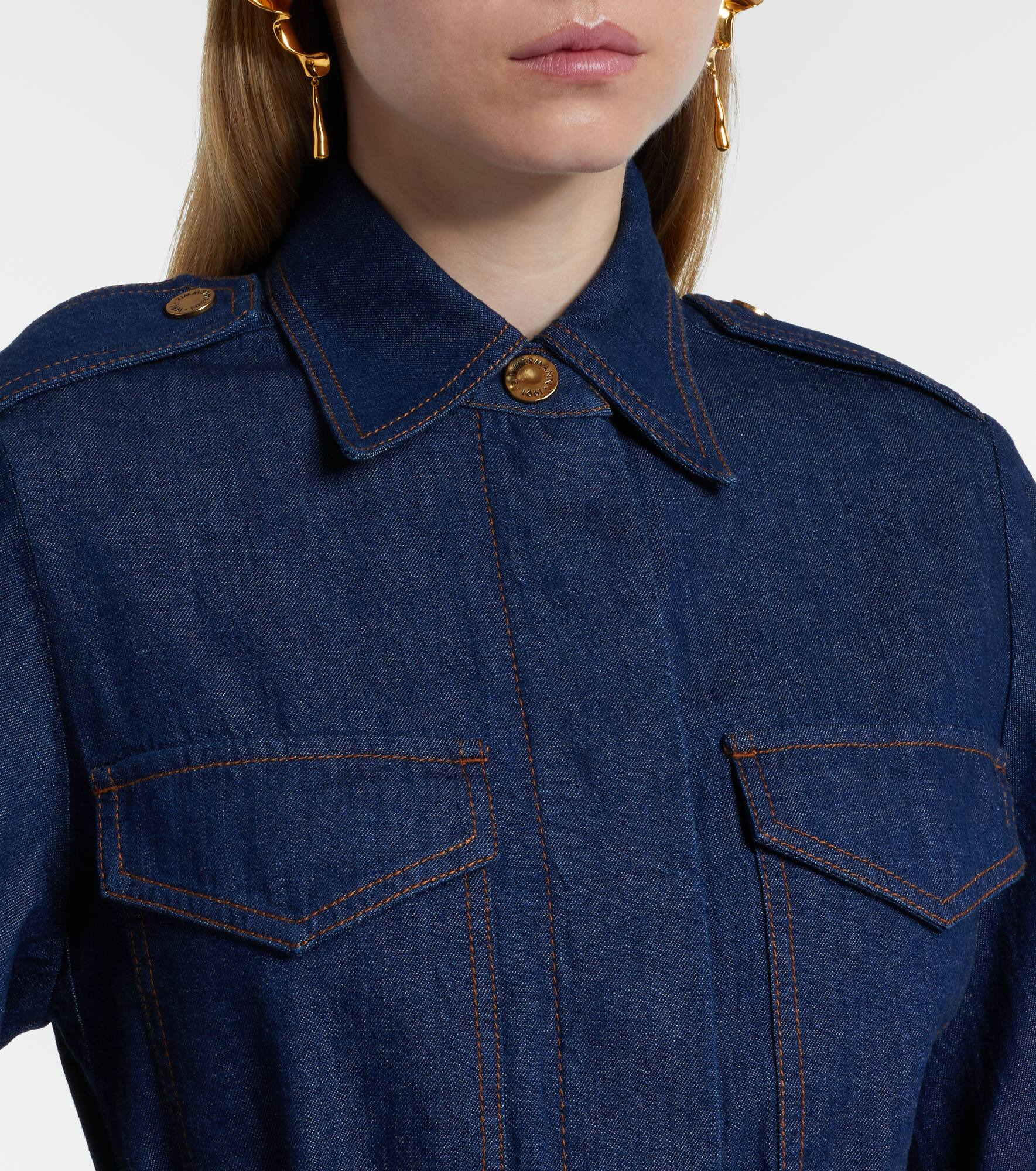 Denim midi dress - 4