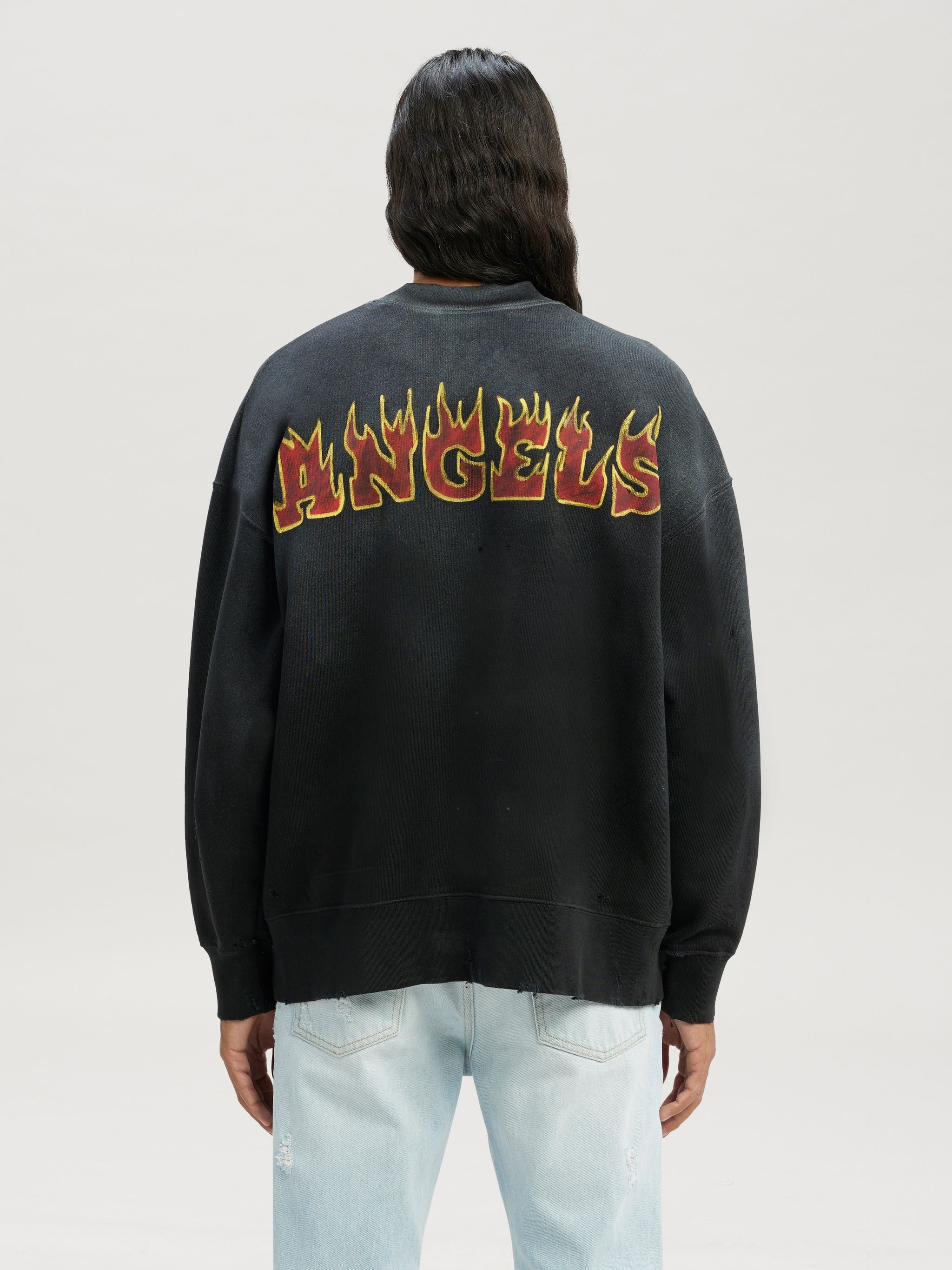 トップス Palm Angels / LOGO FLAMES VINT CREW Palm Angels Logo Flames Vint Crew | REVERSIBLE