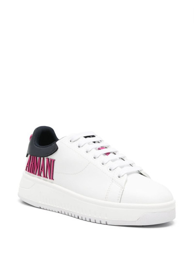 EMPORIO ARMANI logo-appliqué leather sneakers outlook