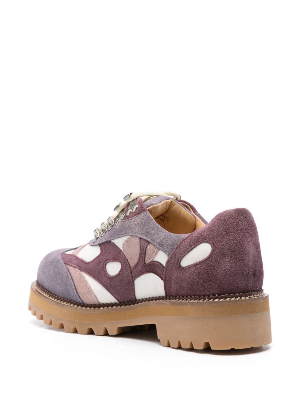 panelled suede derby shoes - 3