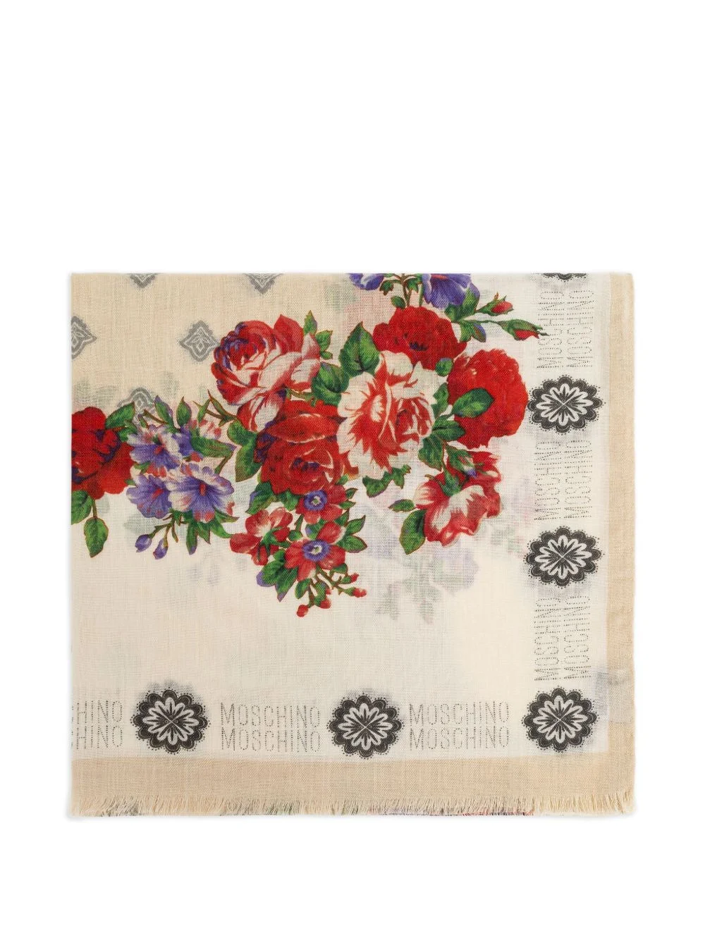 floral-print scarf - 1