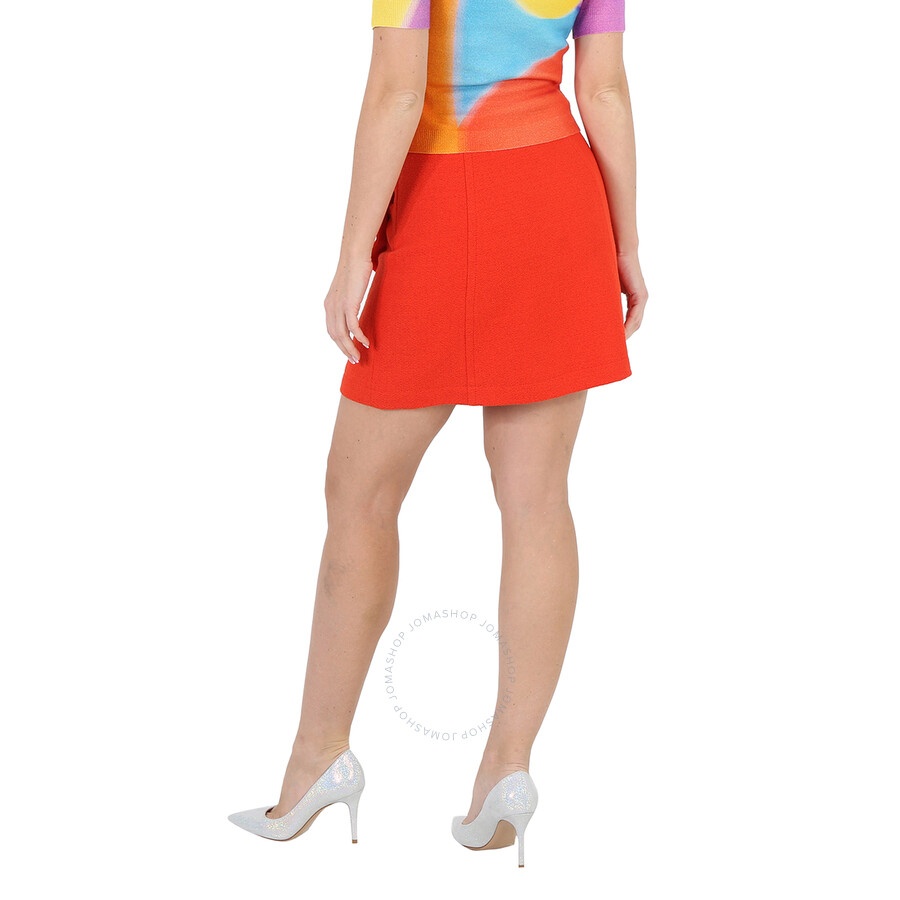 Moschino Ladies Red Flap Pockets A-Line Skirt - 3