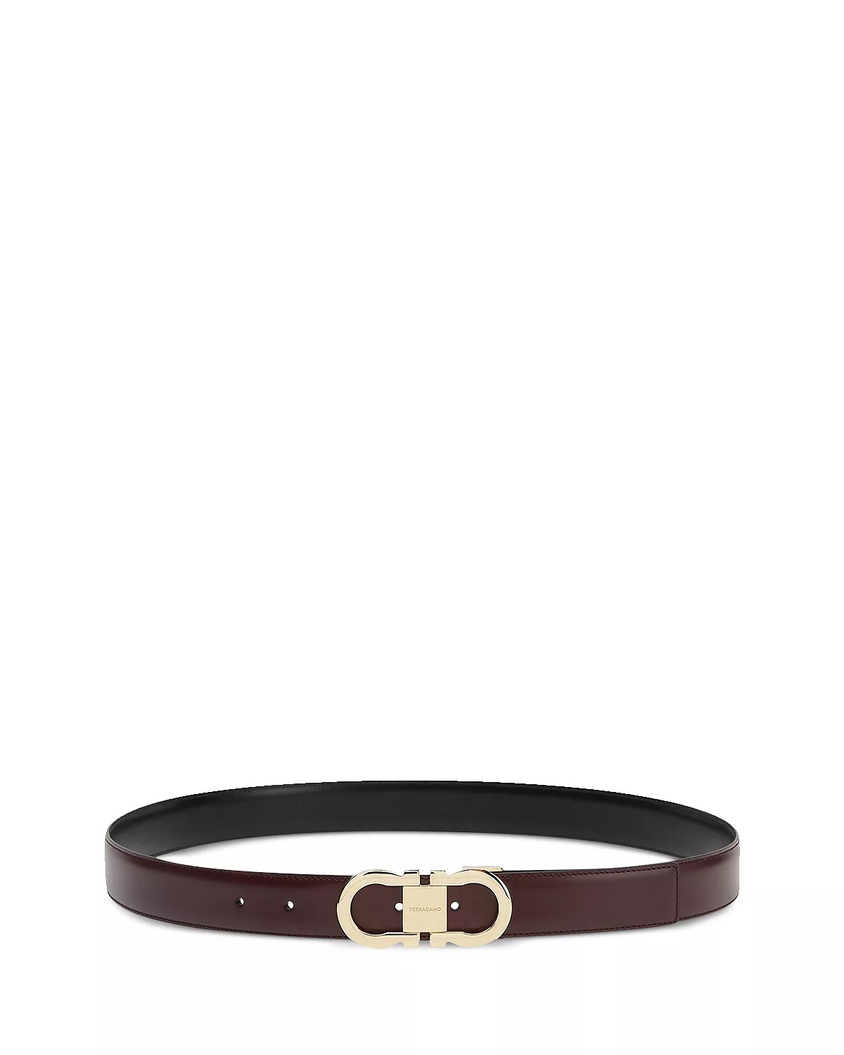 Men's Double Gancini Buckle Reversible Leather Belt - 5