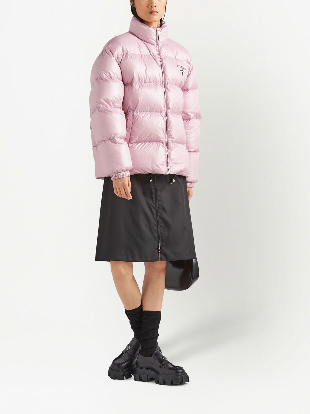 logo-print padded down jacket - 2