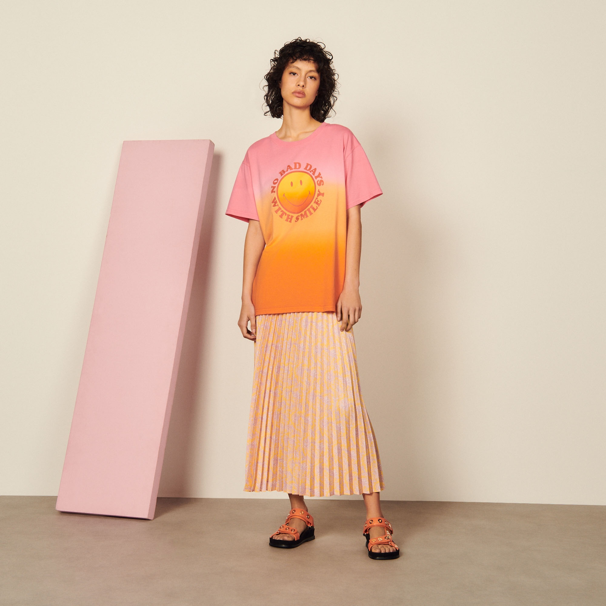 Printed pleated midi skirt - 2