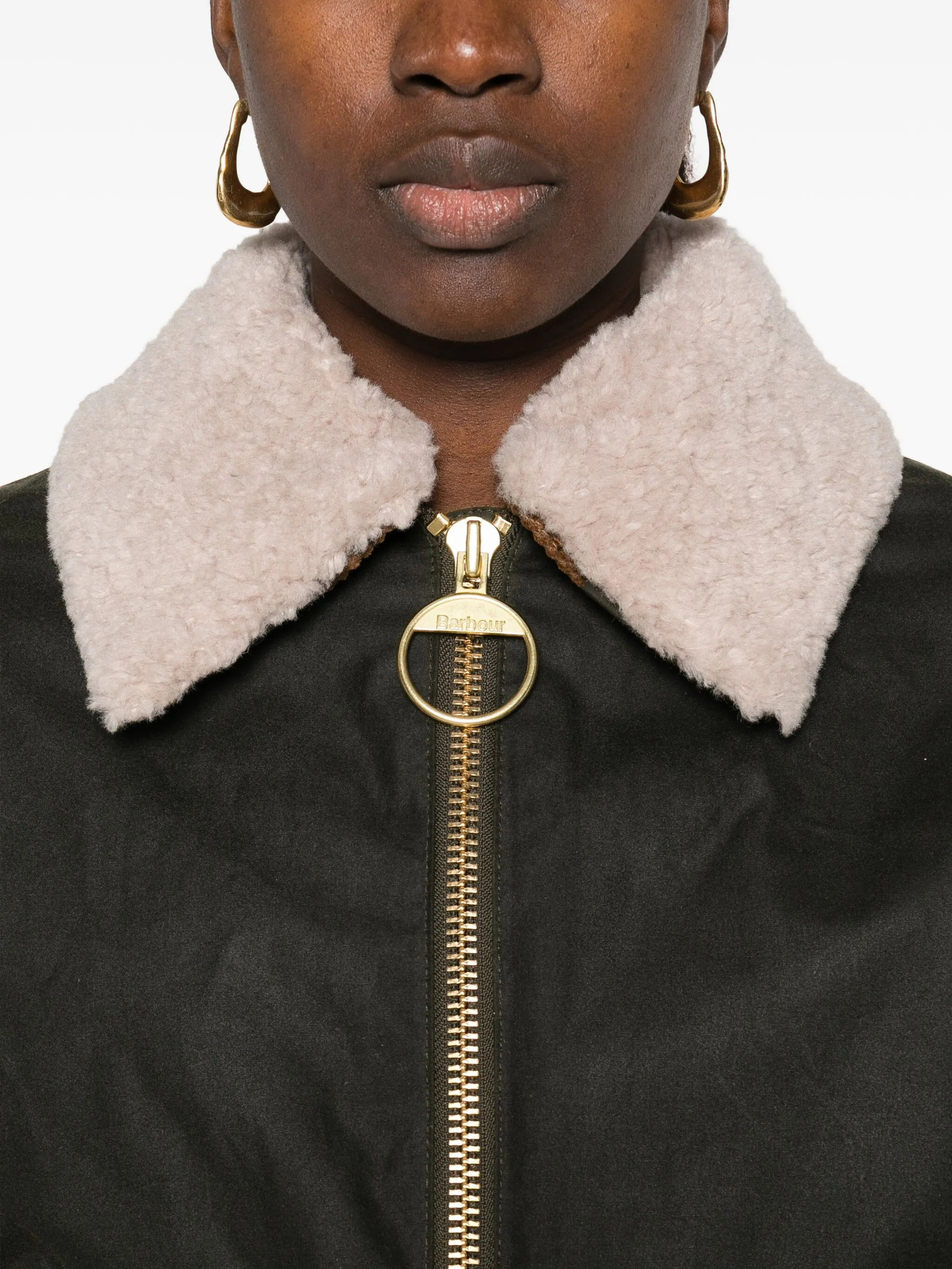 Barbour Shearling-collar Zip-front Jacket - 5