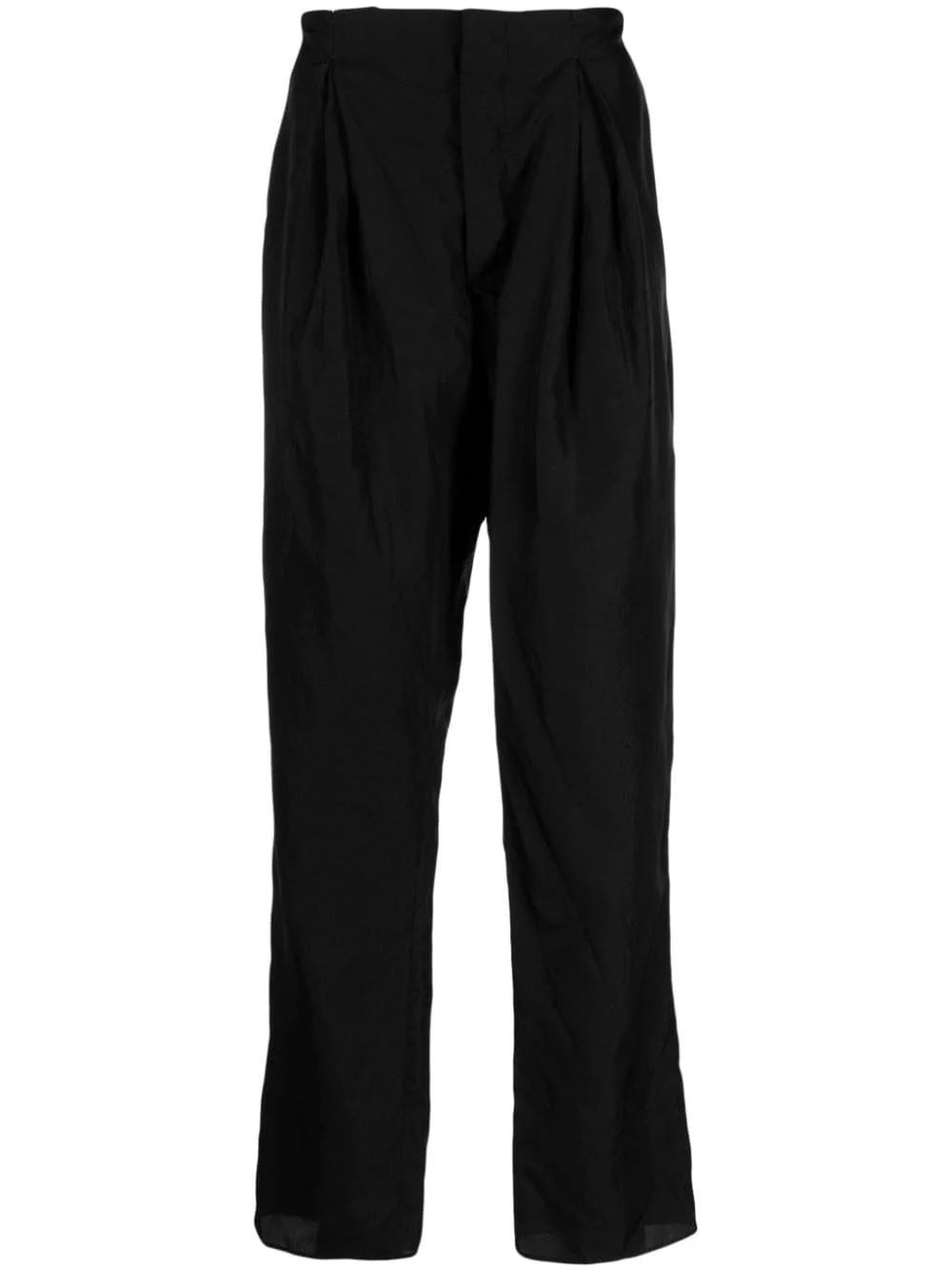 pleat-detail straight-leg trousers - 1