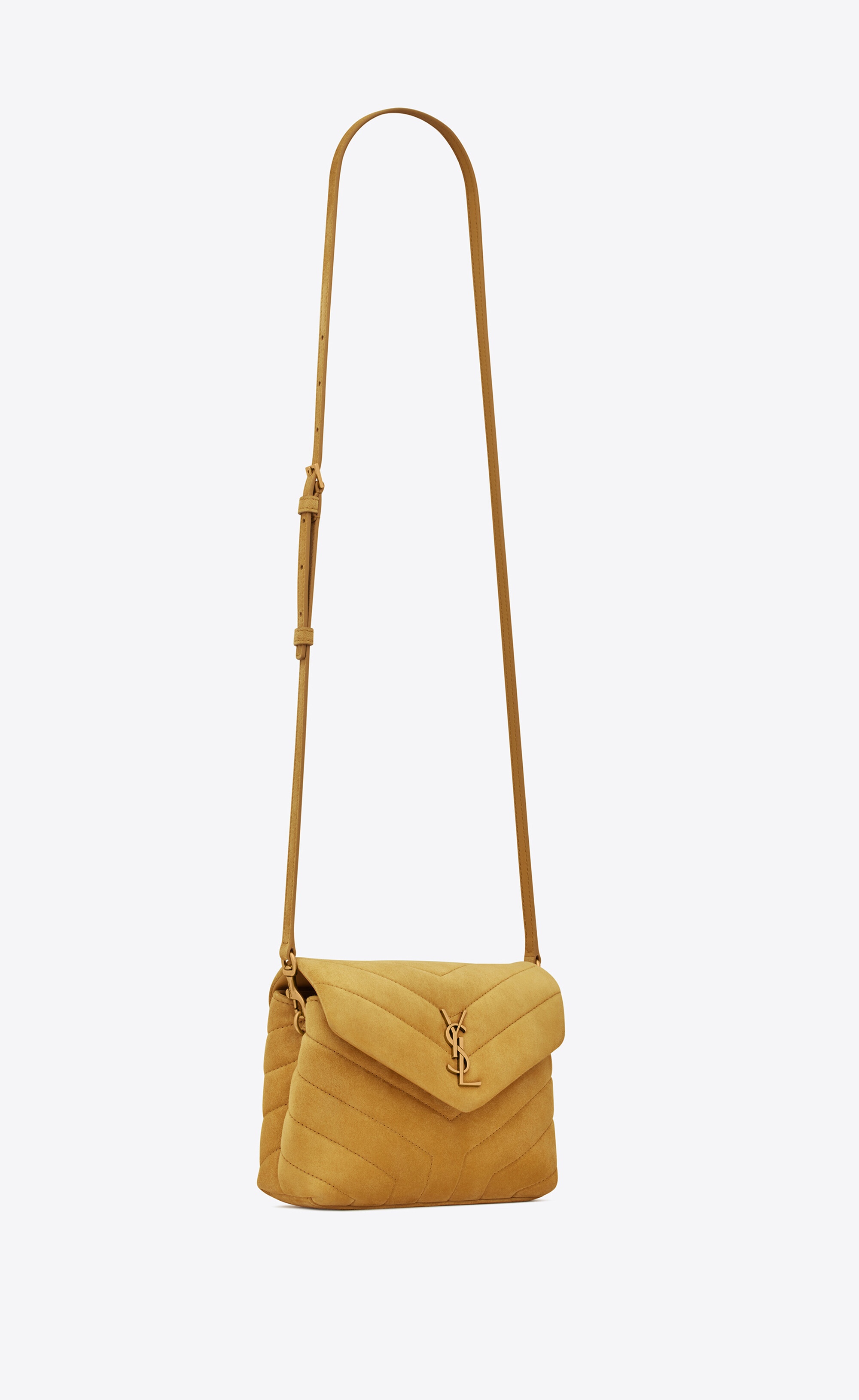 loulou toy strap bag in matelassé "y" suede - 6