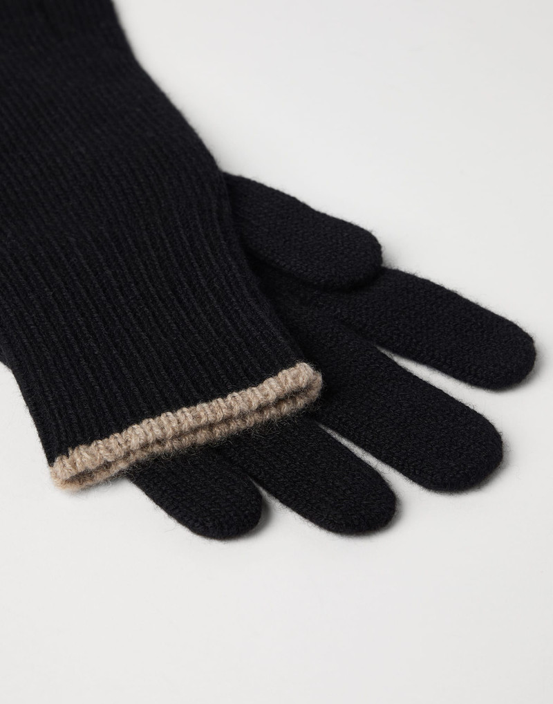 Brunello Cucinelli Cashmere knit gloves outlook