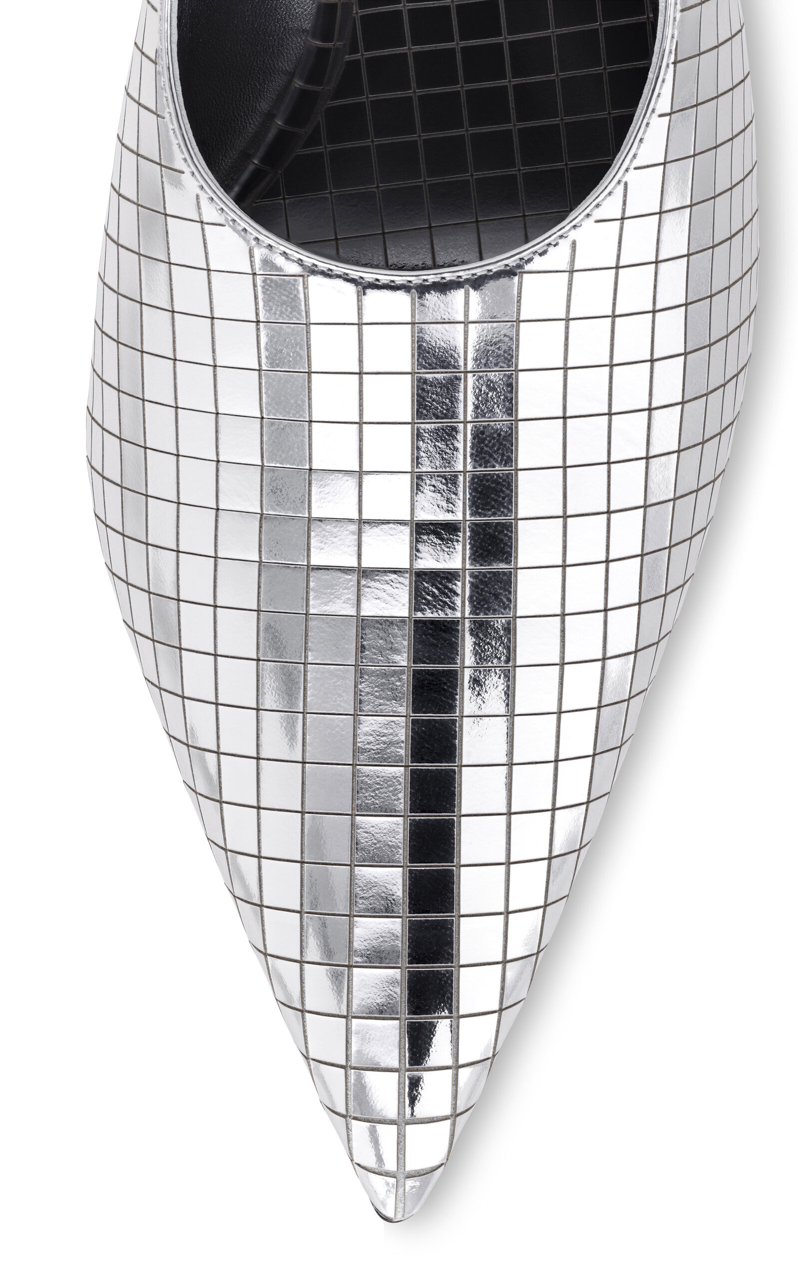 Metallic Leather Slingback Pumps silver - 4