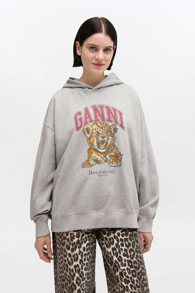 GANNI GREY TIGER HOODIE outlook