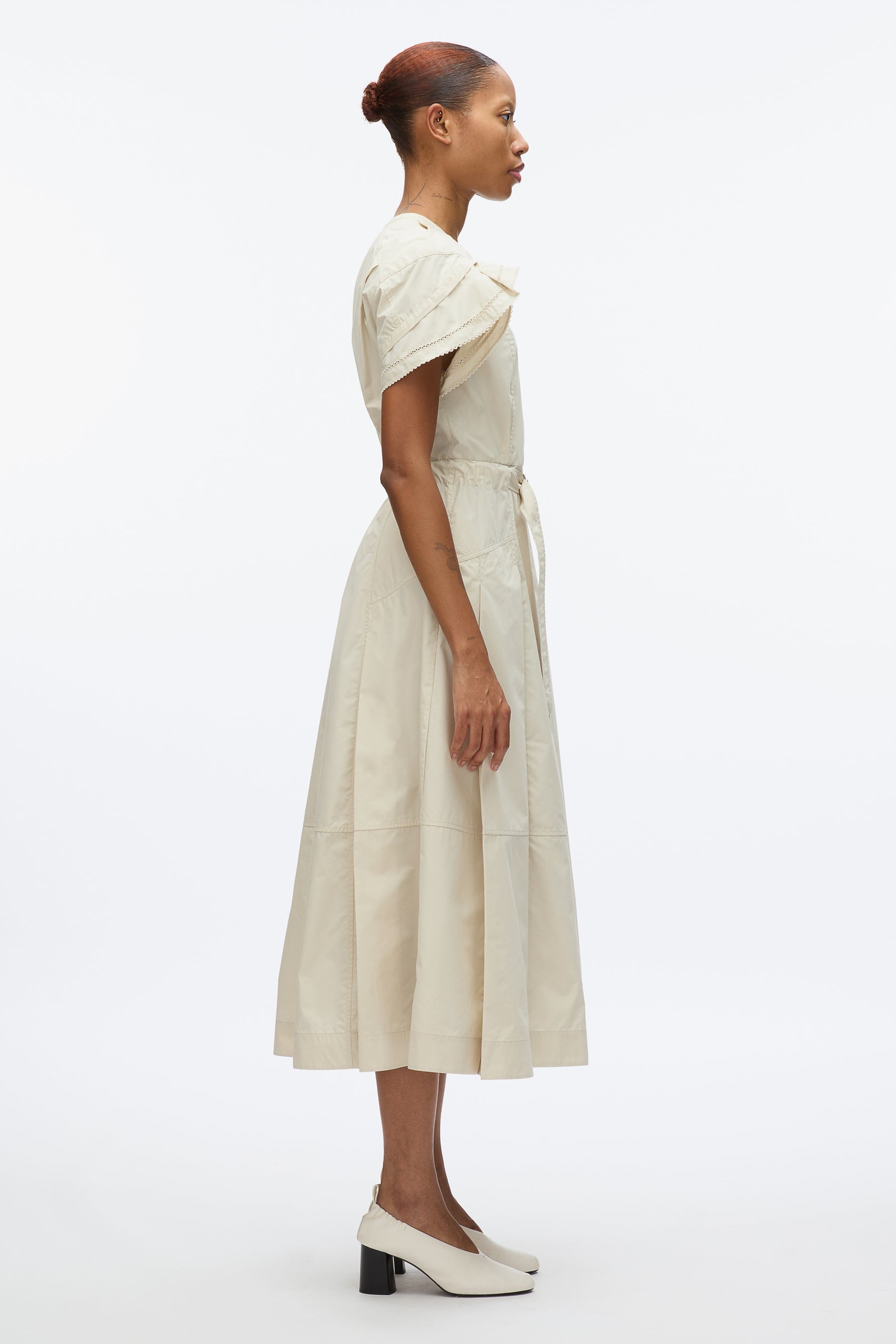 Cascade Petal Sleeve Shirt Dress - 3