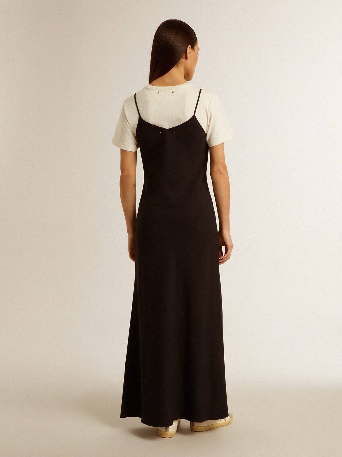 Women’s black slip dress with embroidery - 3