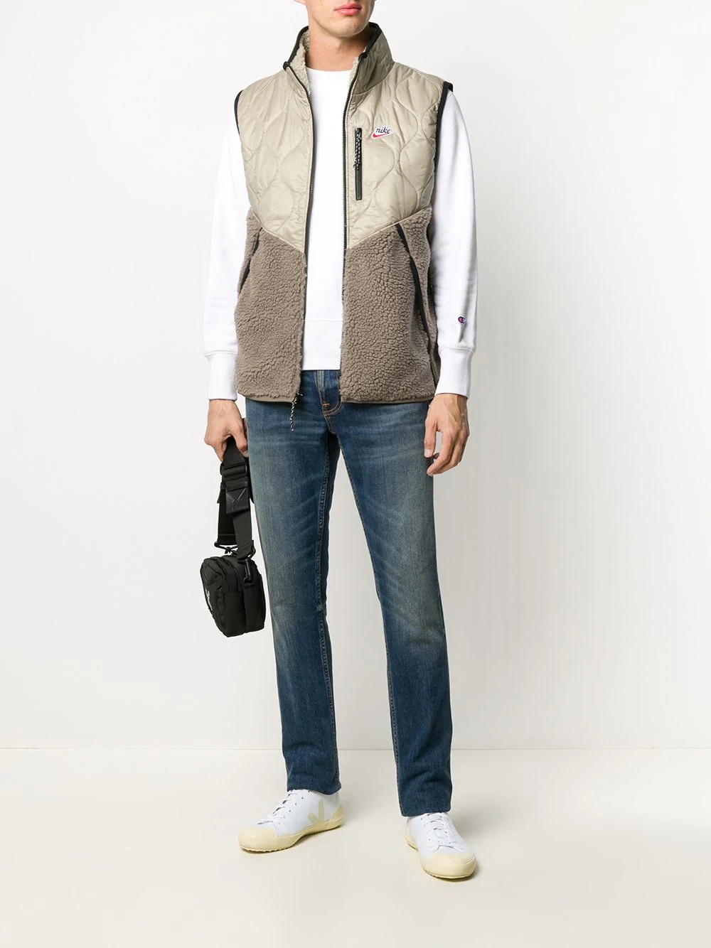 two-tone padded gilet - 2