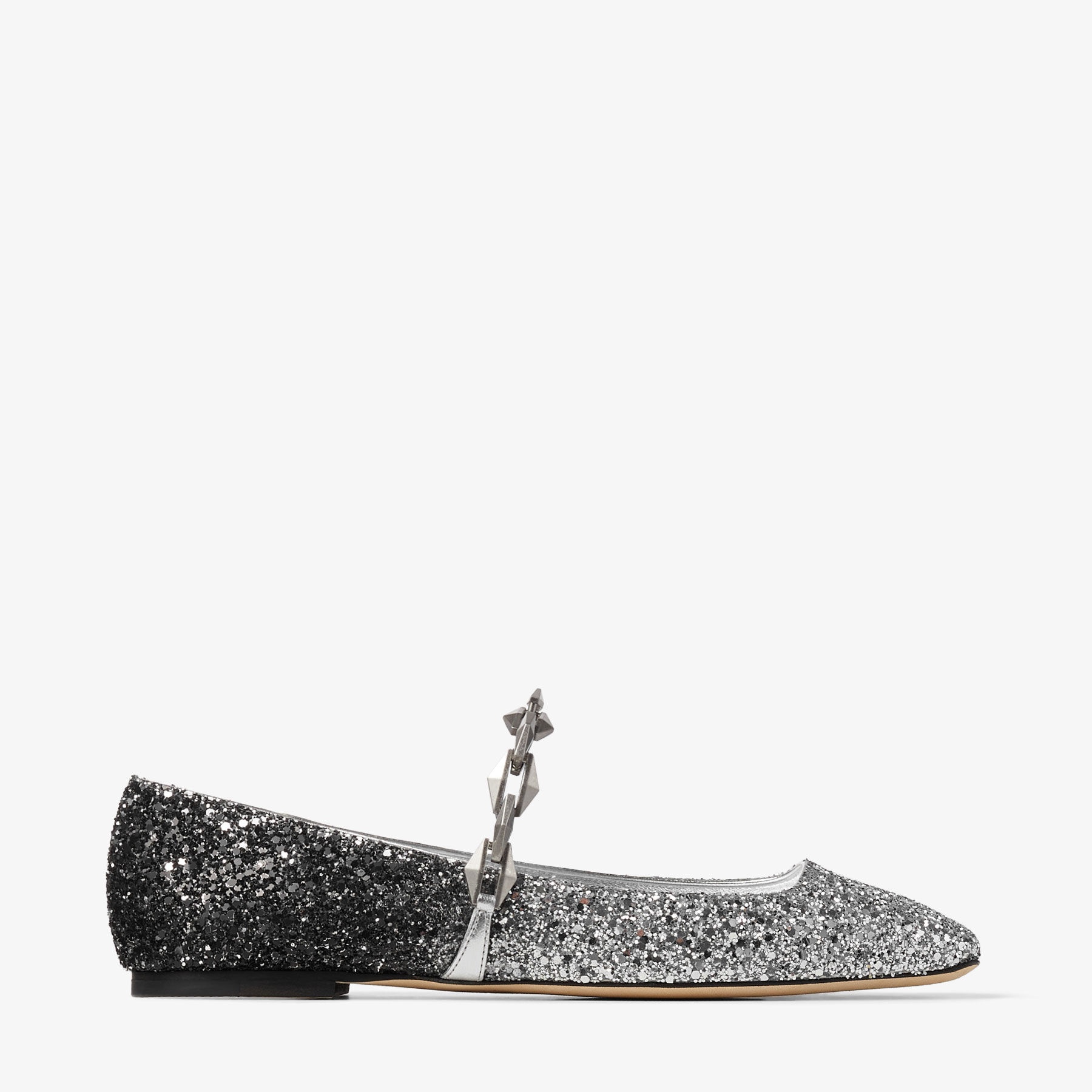 Diamond Tilda Flat
Silver Coarse Glitter Flats with Diamond Chain - 1