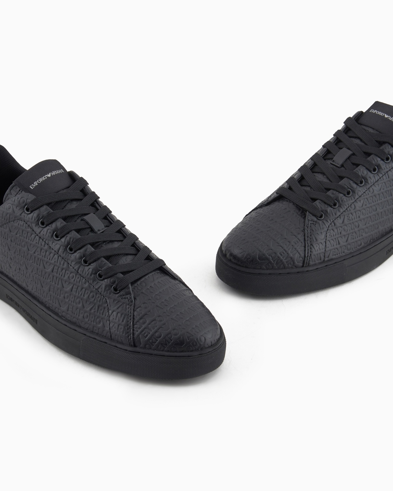 LEATHER SNEAKERS WITH ALL-OVER LOGO LETTERING - 5