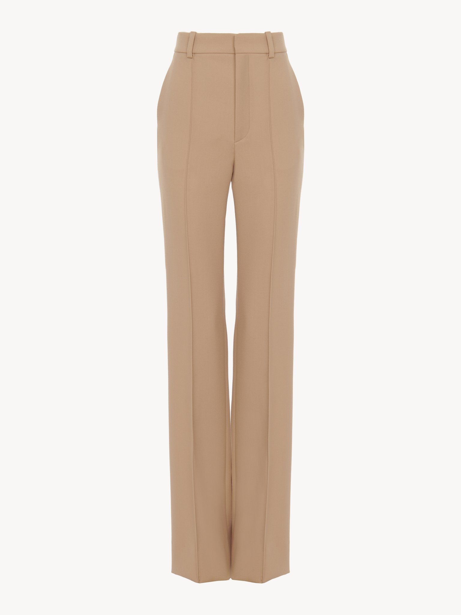 HIGH-WAISTED STRAIGHT PANTS IN WOOL GRAIN DE POUDRE - 2