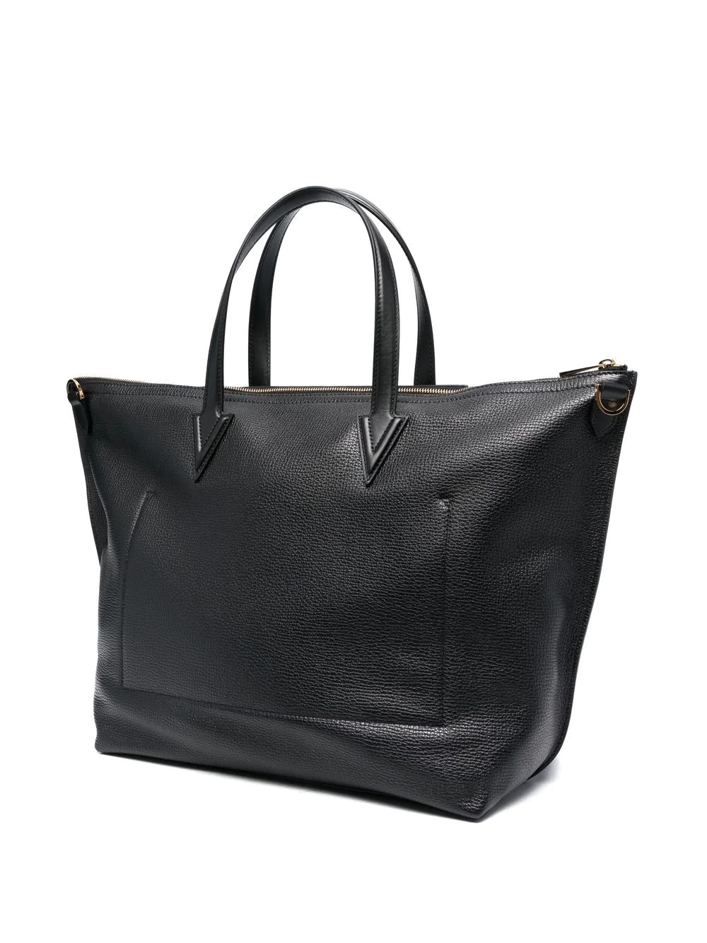 logo-embossed leather tote bag - 3