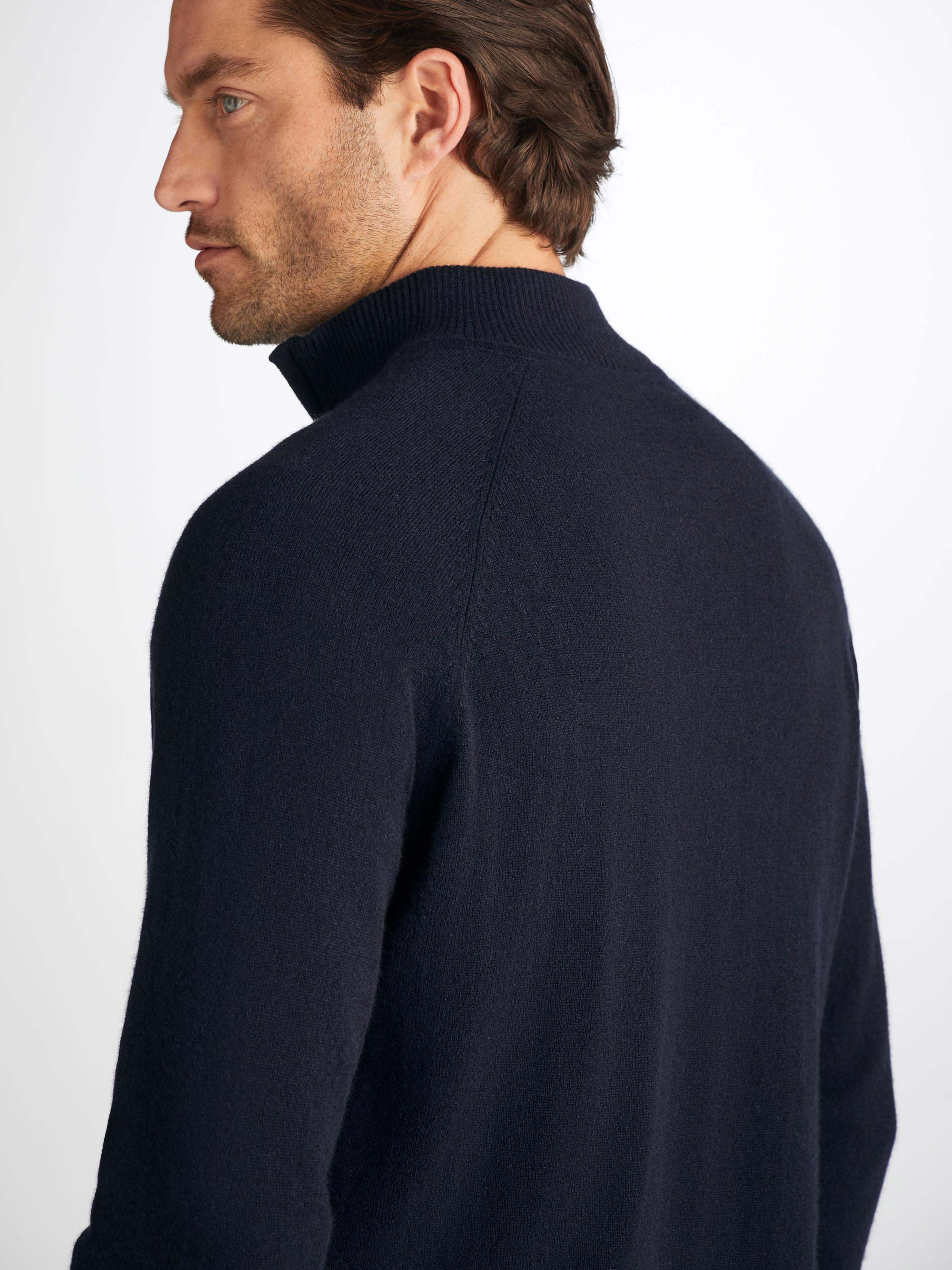 Men's Half-Zip Sweater Finley Cashmere Navy - 6