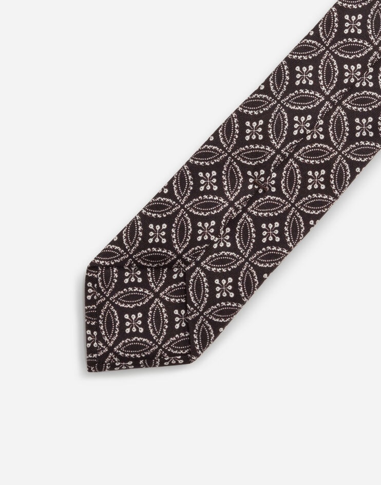 Tie-print silk jacquard blade tie (6 cm) - 4