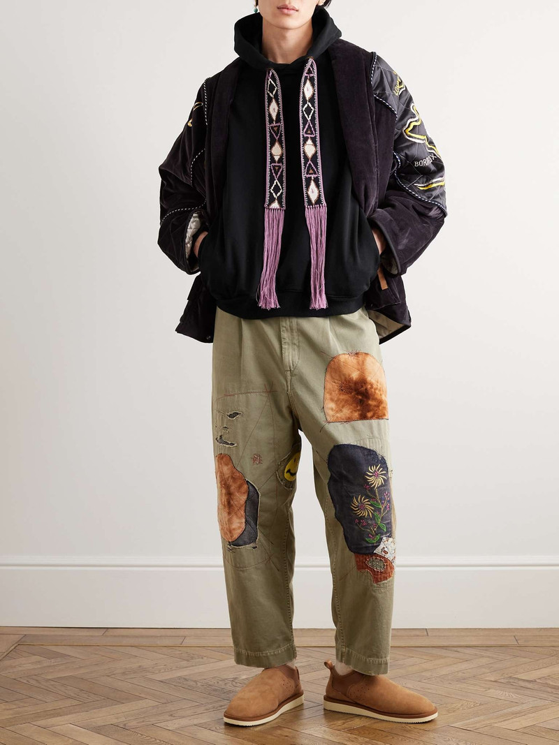 Kapital Maldives Jacquard-Trimmed Cotton-Blend Jersey Hoodie outlook