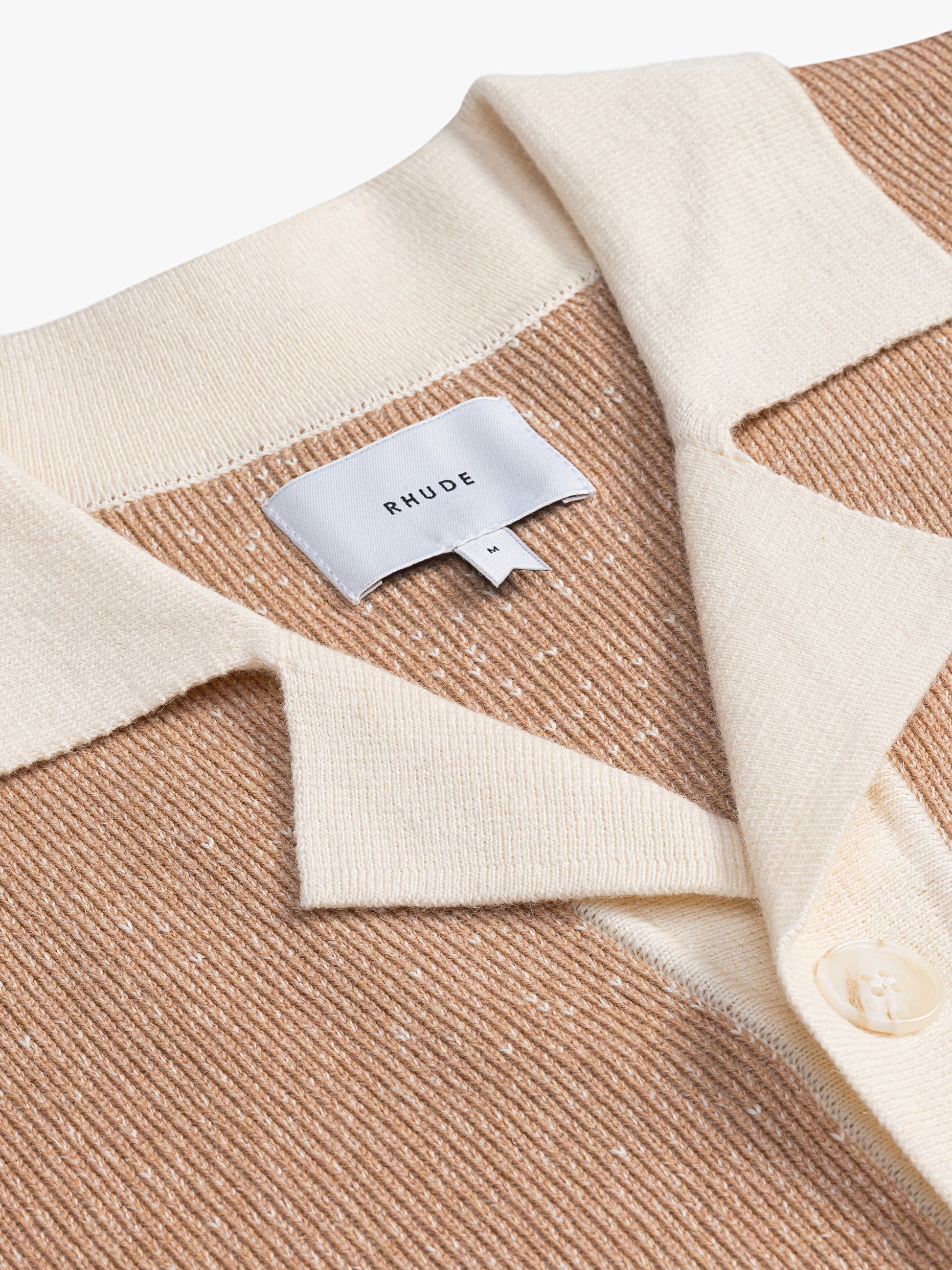 CONTRAST KNIT BUTTON-UP POLO - 6