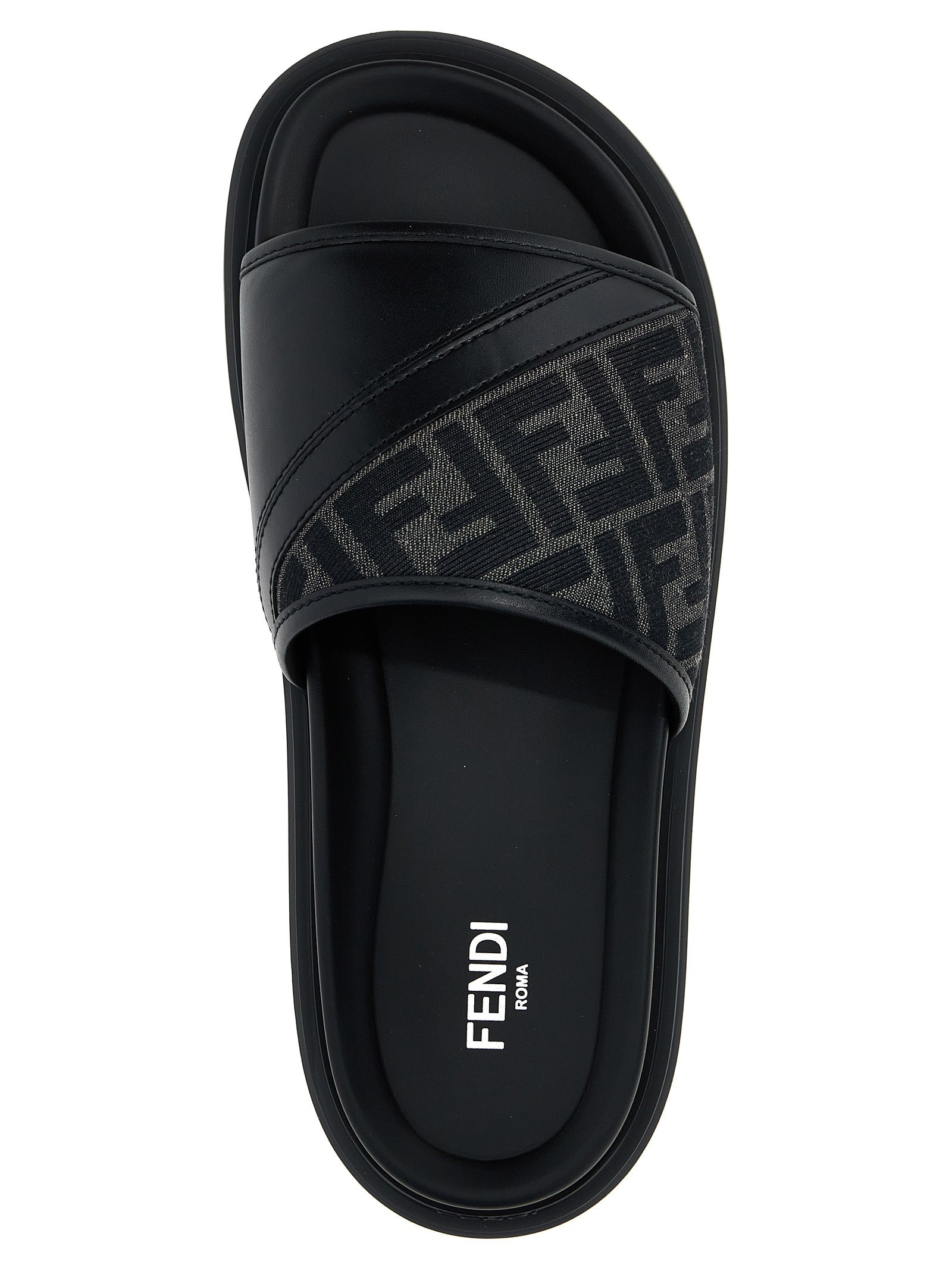 Fendi Diagonal Sandals Black - 4