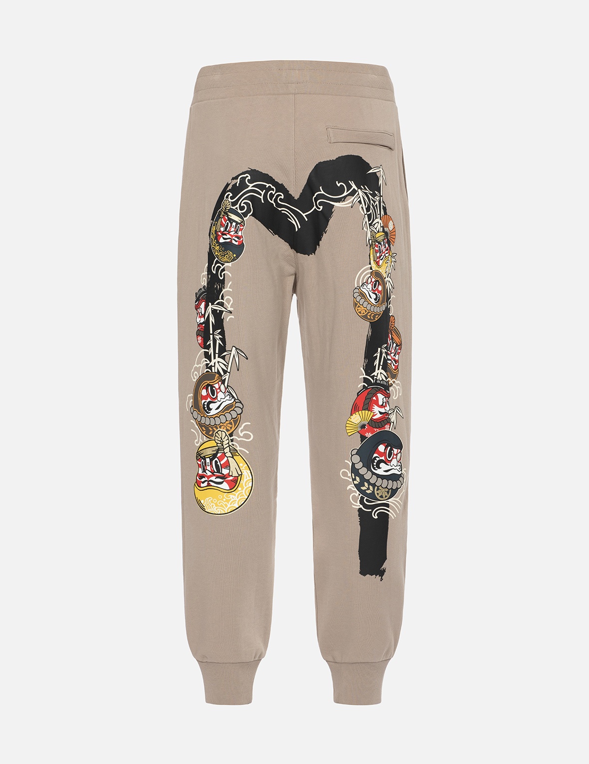 EVISU KUMADORI DARUMA DAICOCK PRINT REGULAR FIT SWEATPANTS 