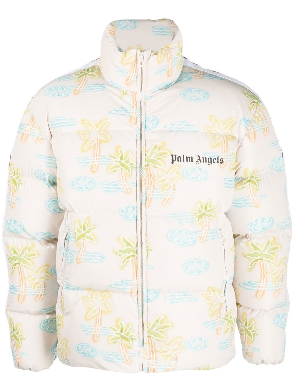 graphic-print padded jacket - 1