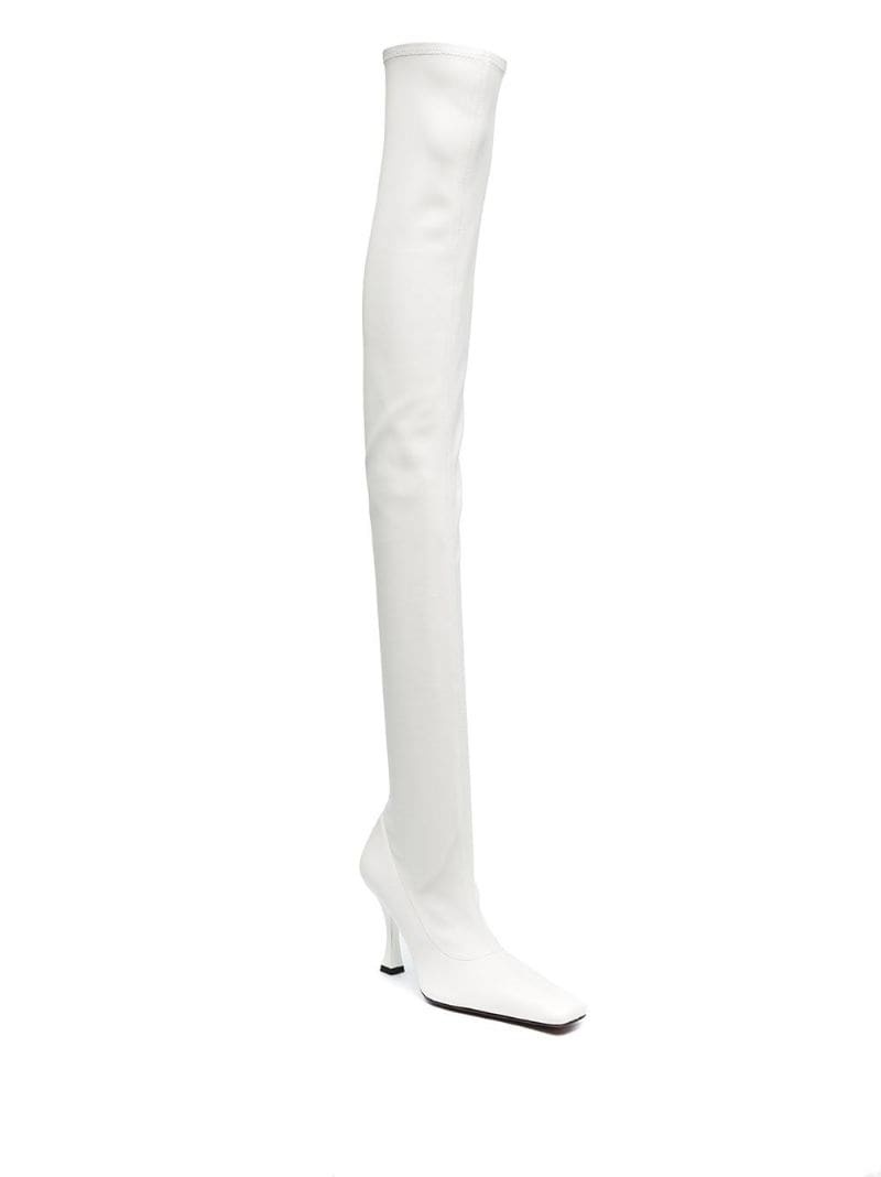 square-toe 110mm thigh-high boots - 2