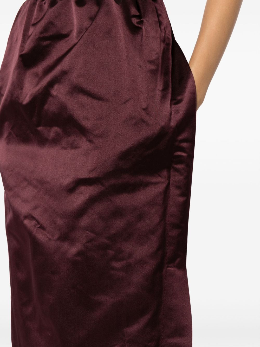 satin-finish silk skirt - 5