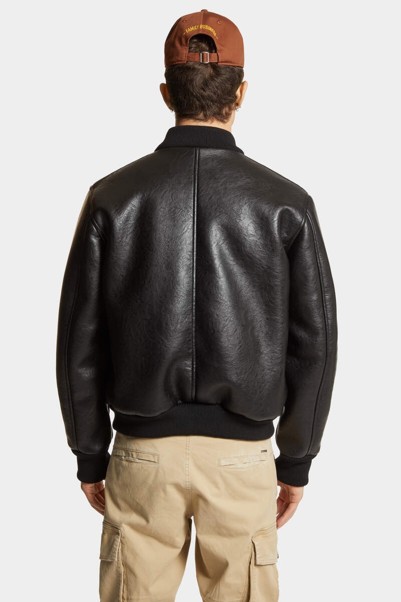 FAUX SHEARLING BOMBER - 4