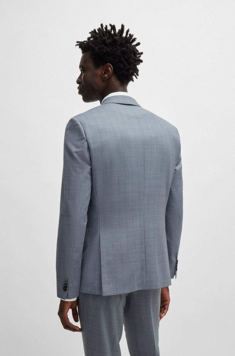 BOSS SLIM-FIT SUIT IN CHECKED VIRGIN-WOOL SERGE outlook