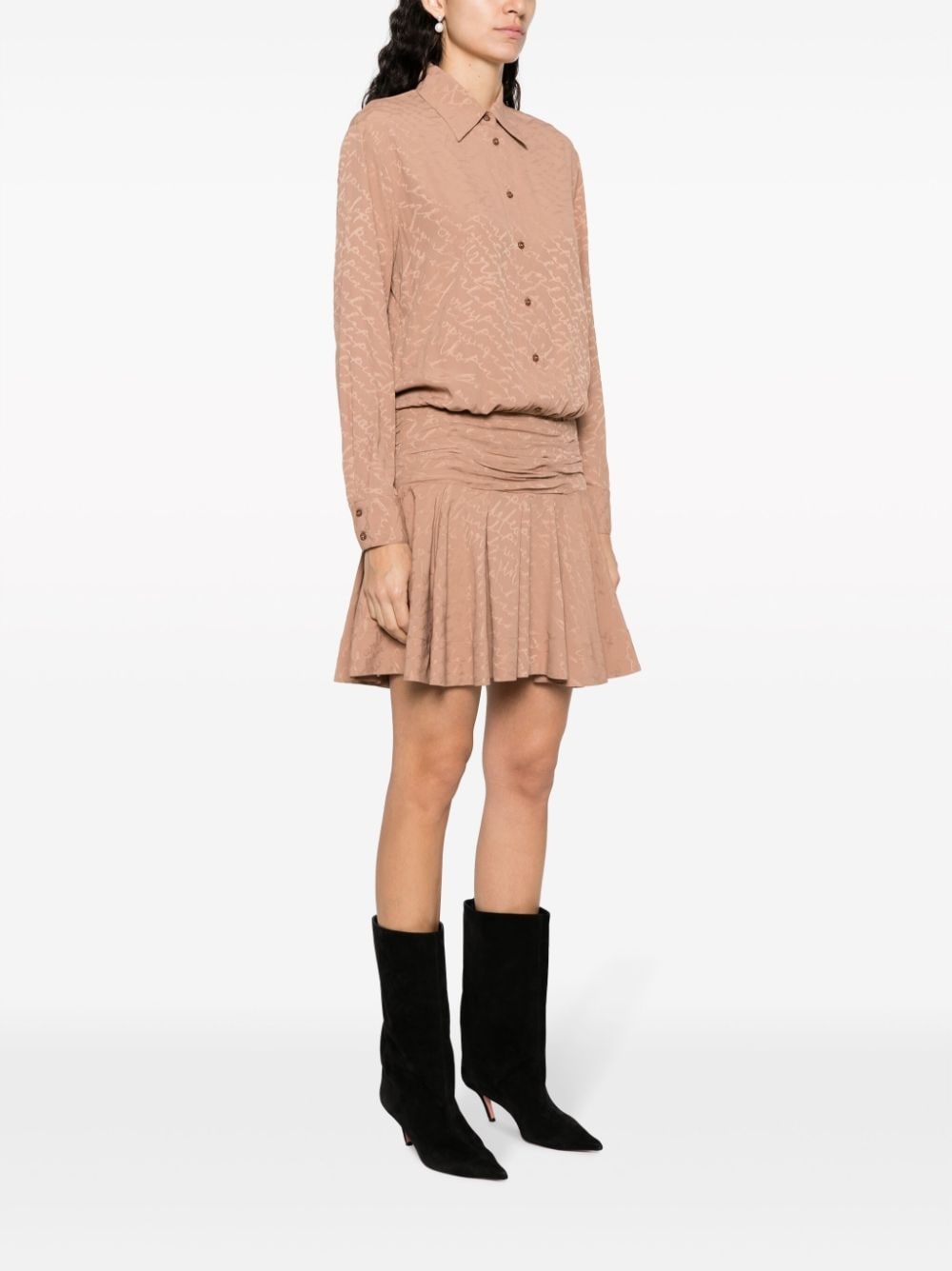 Arzach logo-jacquard shirtdress - 3