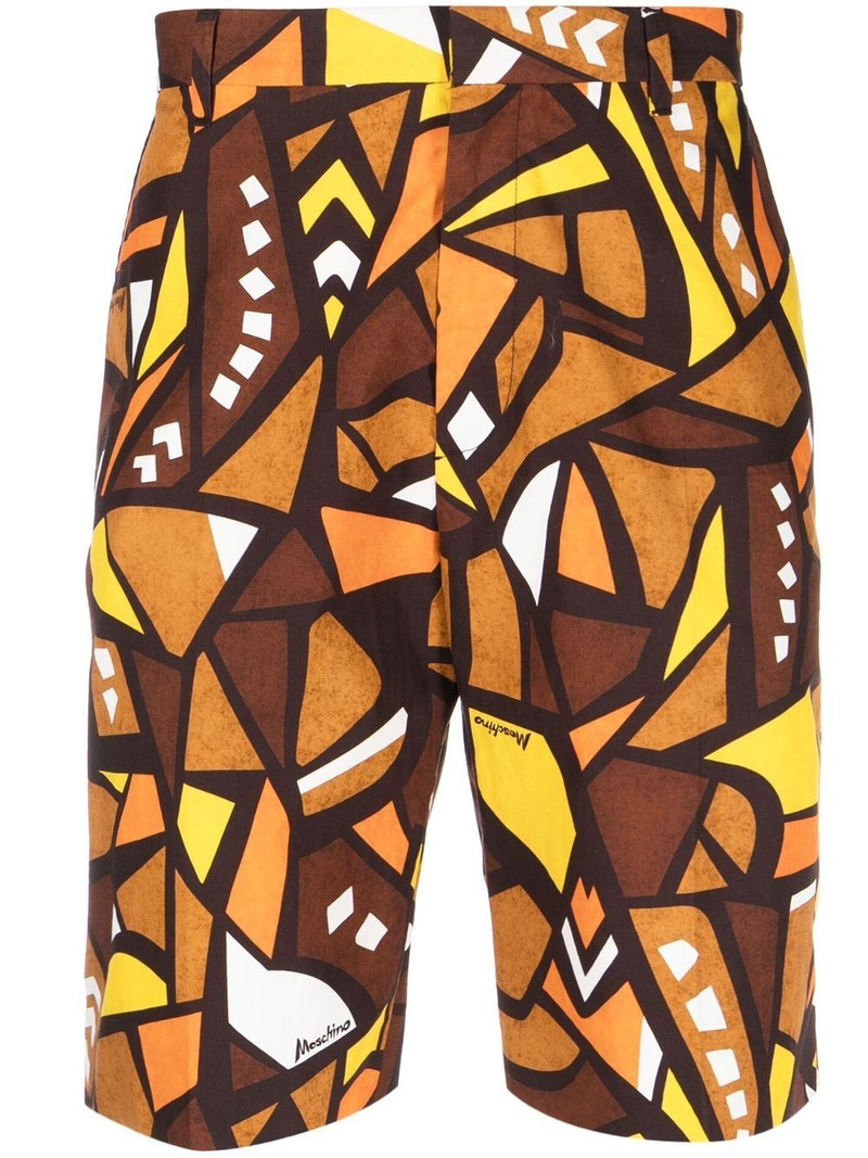 mosaic-print tailored shorts 1