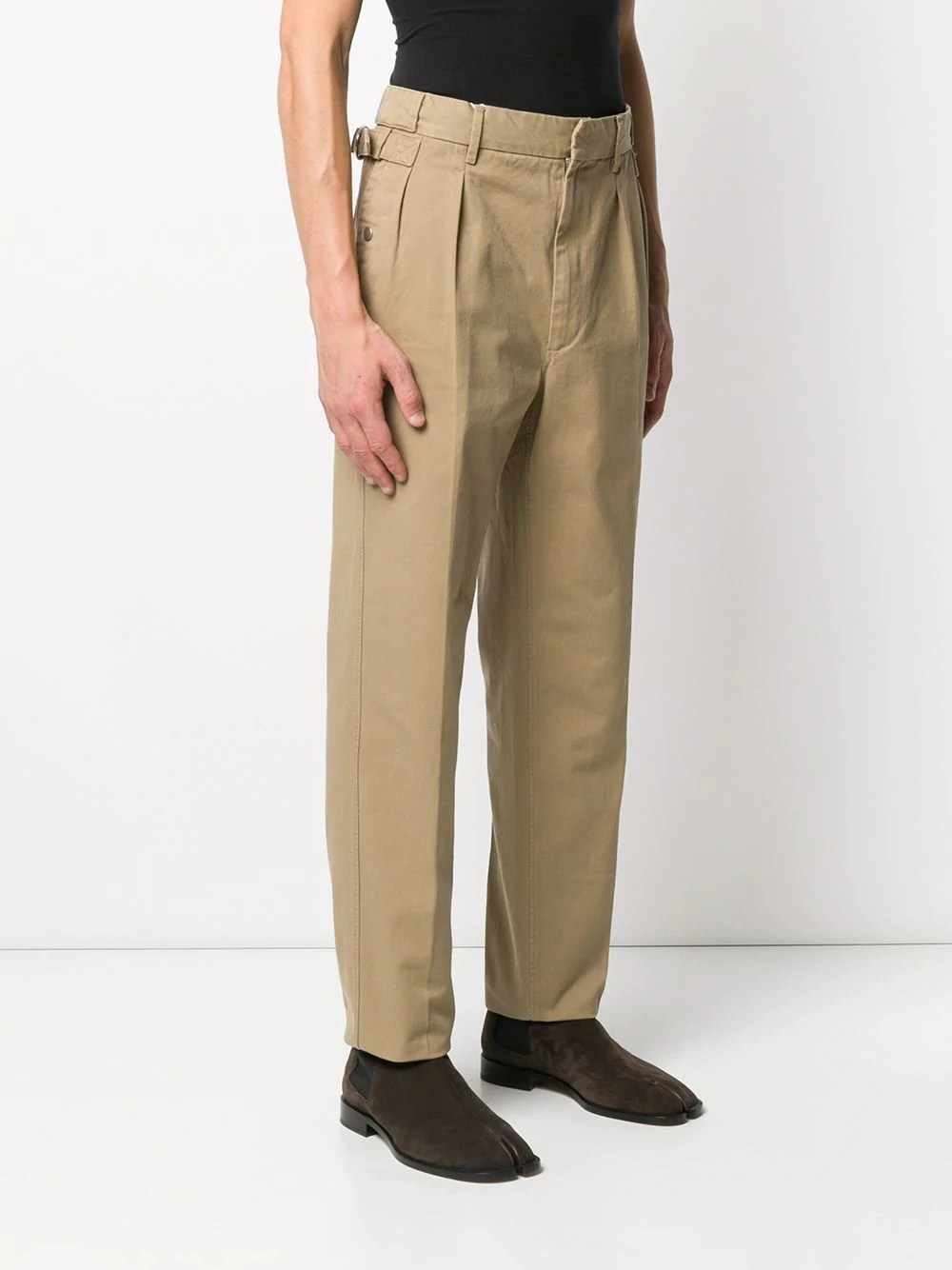  side-strap tapered trousers  - 3