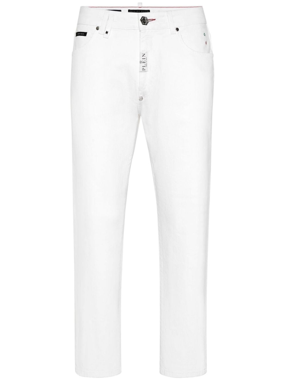 logo-embroidered straight-leg trousers - 1