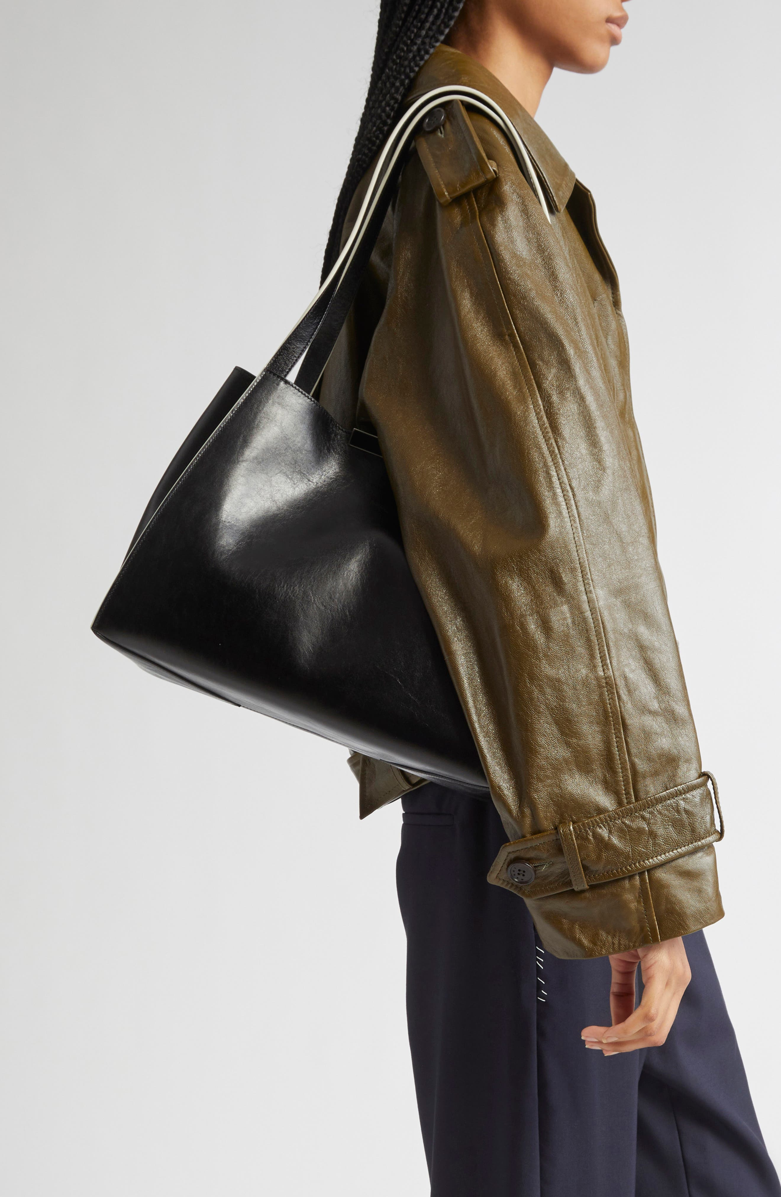 Marni East/West Duffle Leather Shoulder Bag in Black at Nordstrom - 2