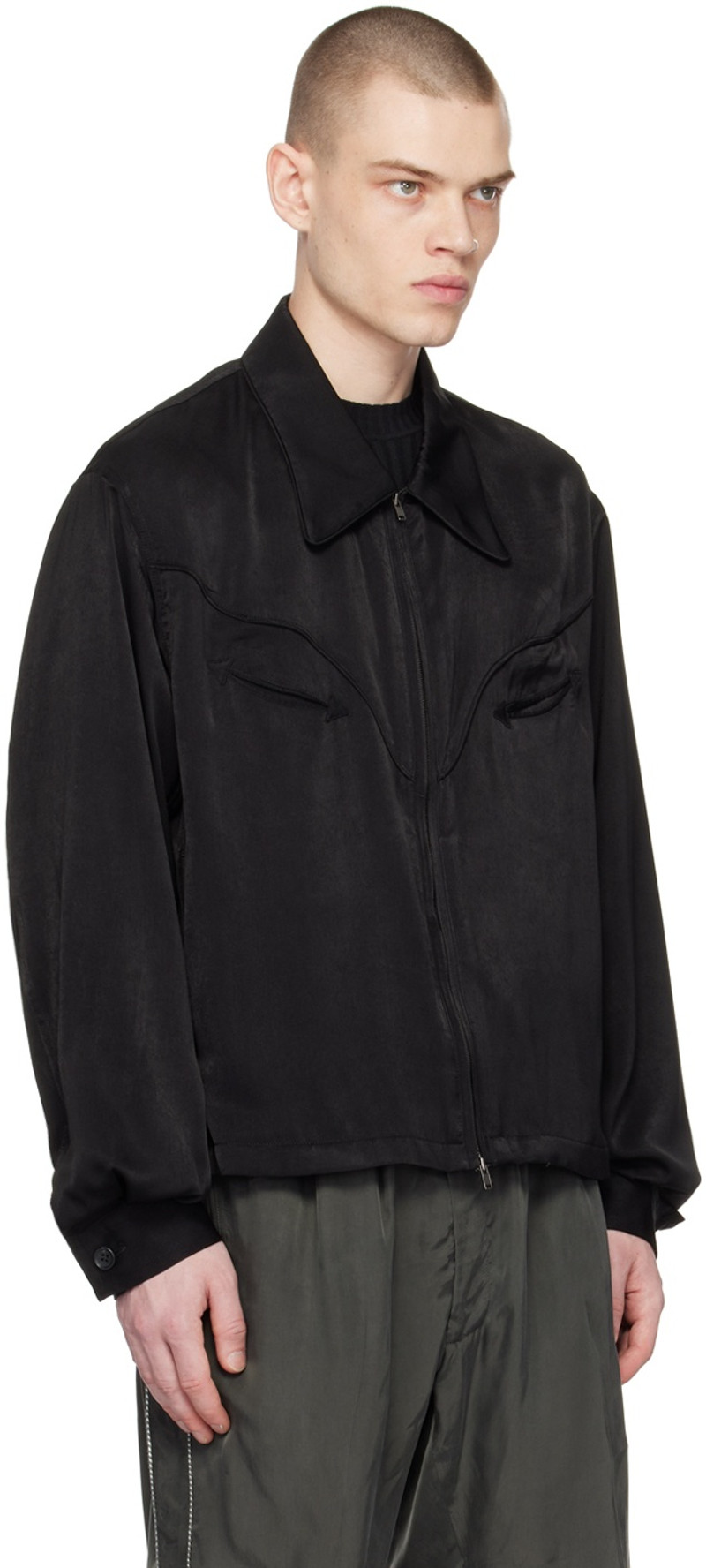 RAINMAKER KYOTO Black Paneled Jacket outlook