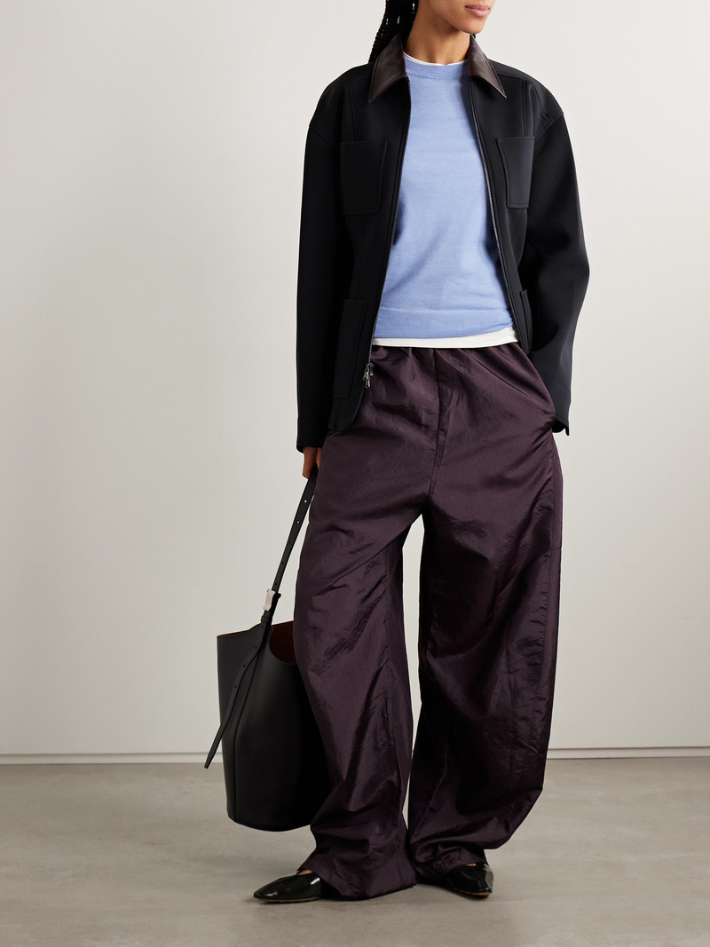 Tibi Leather-trimmed Twill Jacket outlook