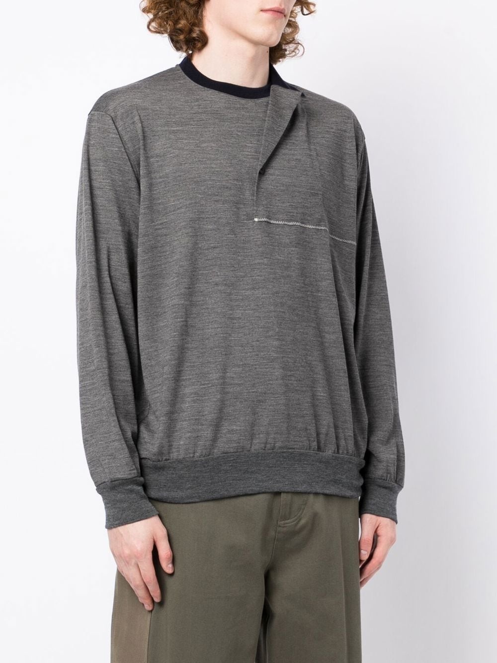 half-collared long-sleeve T-shirt - 3