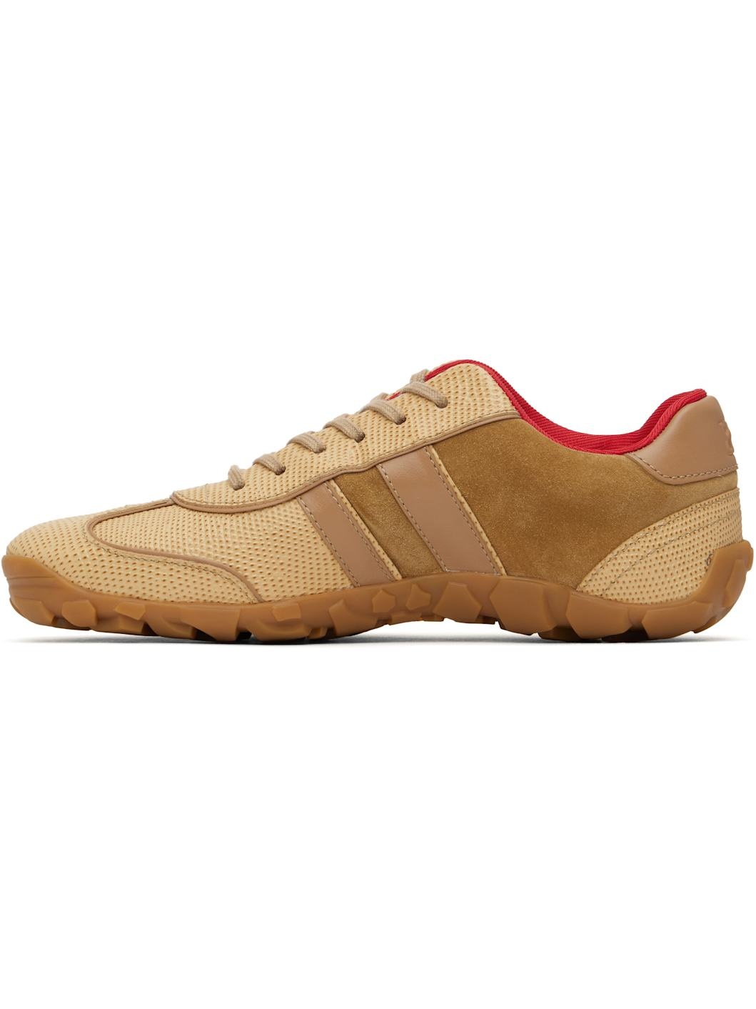 Beige Leather Sneakers - 3