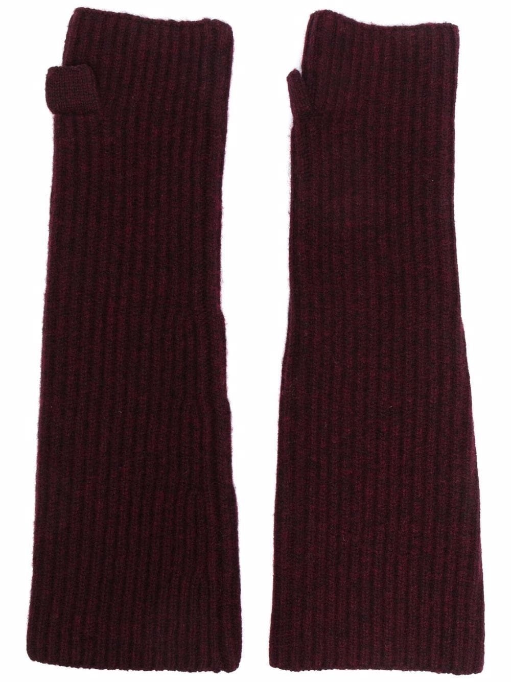 ribbed wool mittens - 1