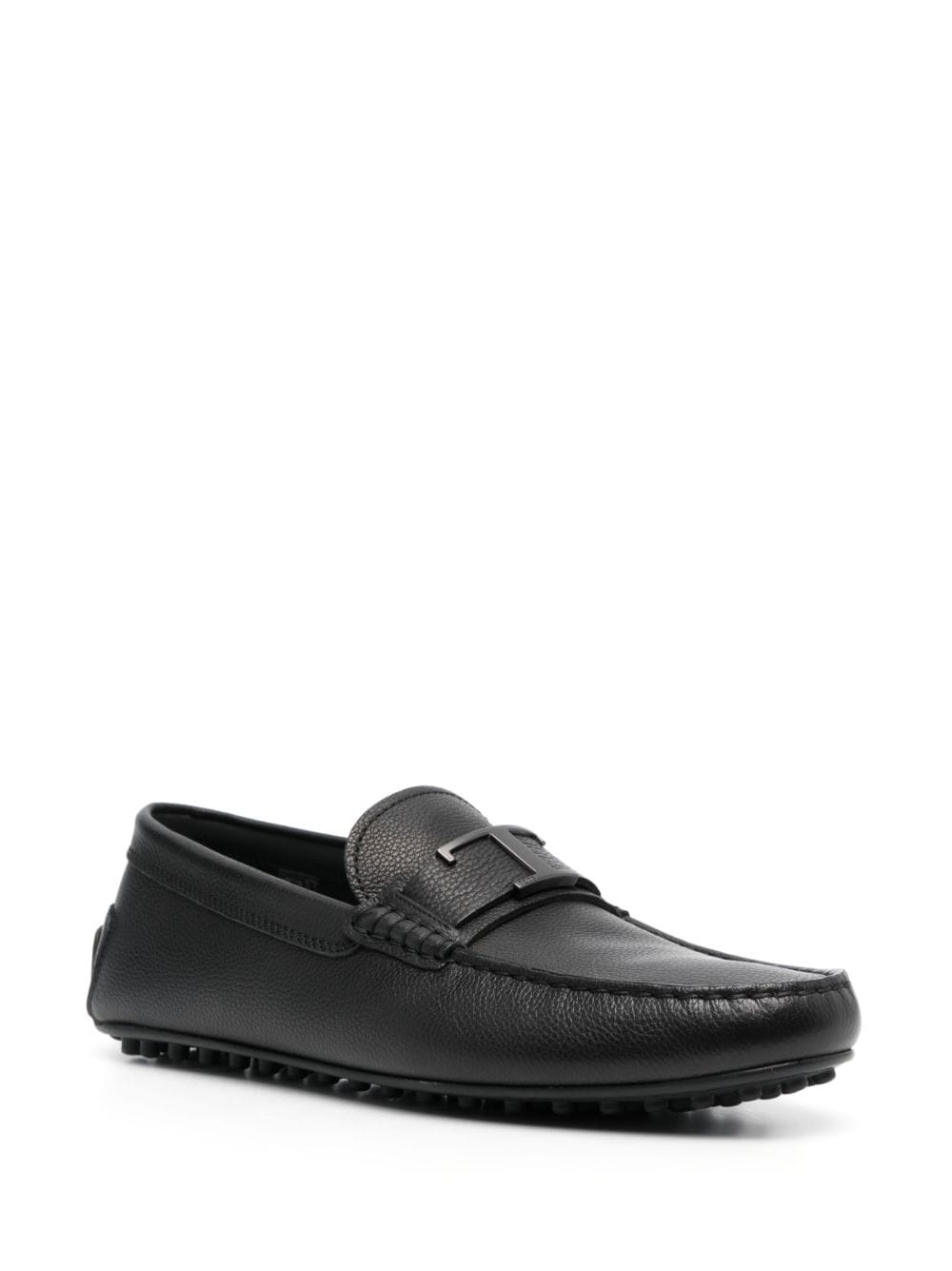 logo-plaque leather loafers - 2