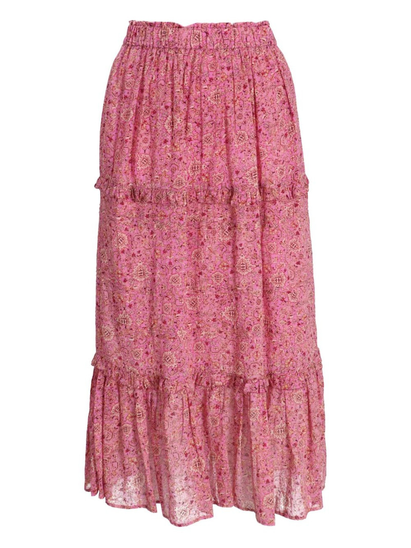 ruffled print long skirt 4