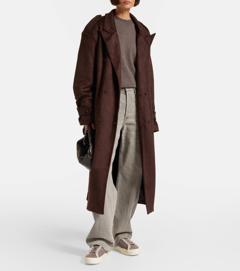 INUIKII Shearling-trimmed suede low-top sneakers outlook