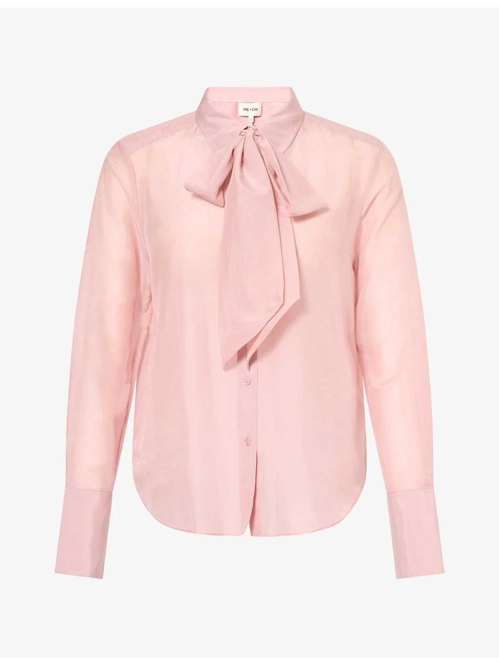 Cloud Layering Tie Cotton Silk-Blend Shirt - 1