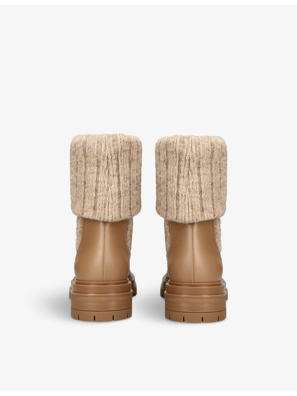 Tenney ribbed-knit leather ankle boots - 4