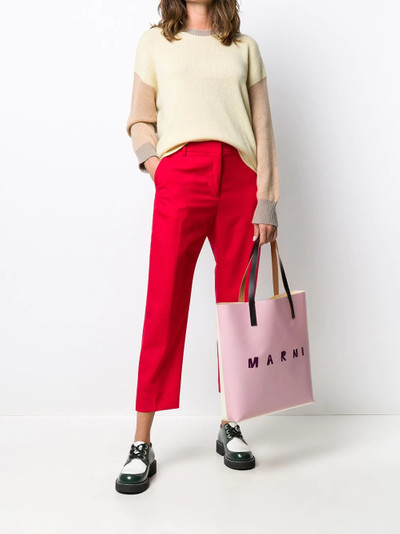 Marni two-tone logo tote bag outlook